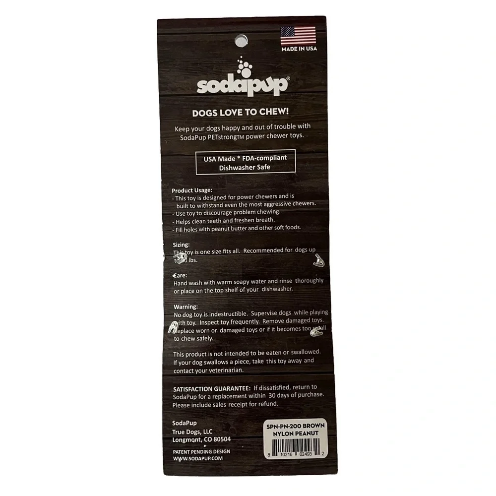 SodaPup Peanut Butter Dispenser & Power Chewer Dog Toy